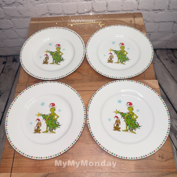 Dr Seuss The Grinch Salad Plate Set of 4 - Picture 5 of 6